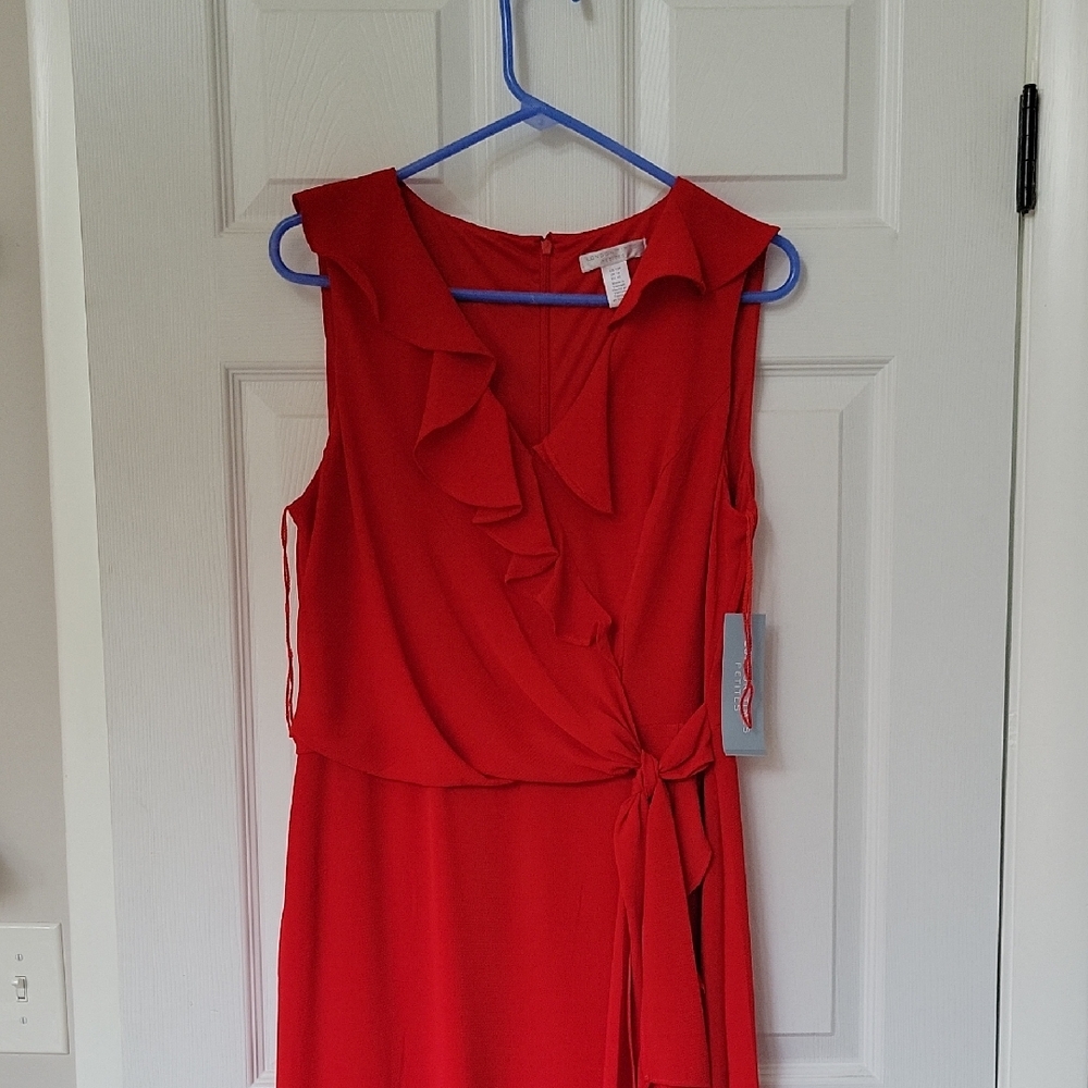 London Times Salsa Red Midi Dress